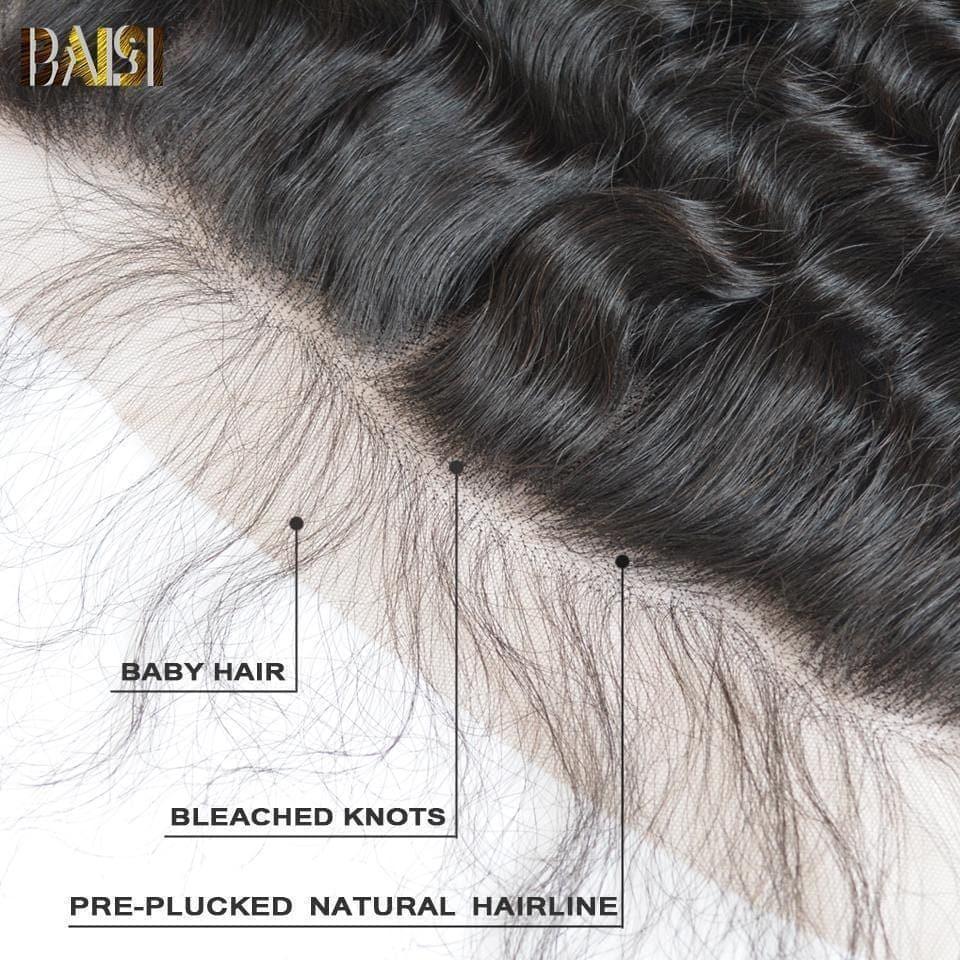 BAISI 10A Lace Frontal In 100% Virgin Hair Wavy Loose Wave 13x4