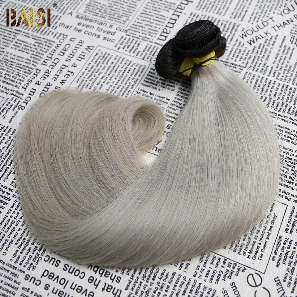 BAISI 12A Hair Weave 1B/GREY In capelli umani lisci al 100%.