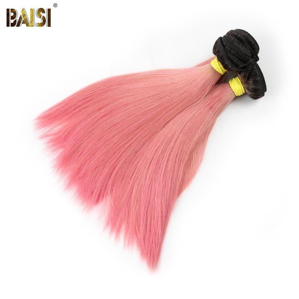 Tejido de cabello BAISI 12A 1B/PINK en cabello humano 100% liso