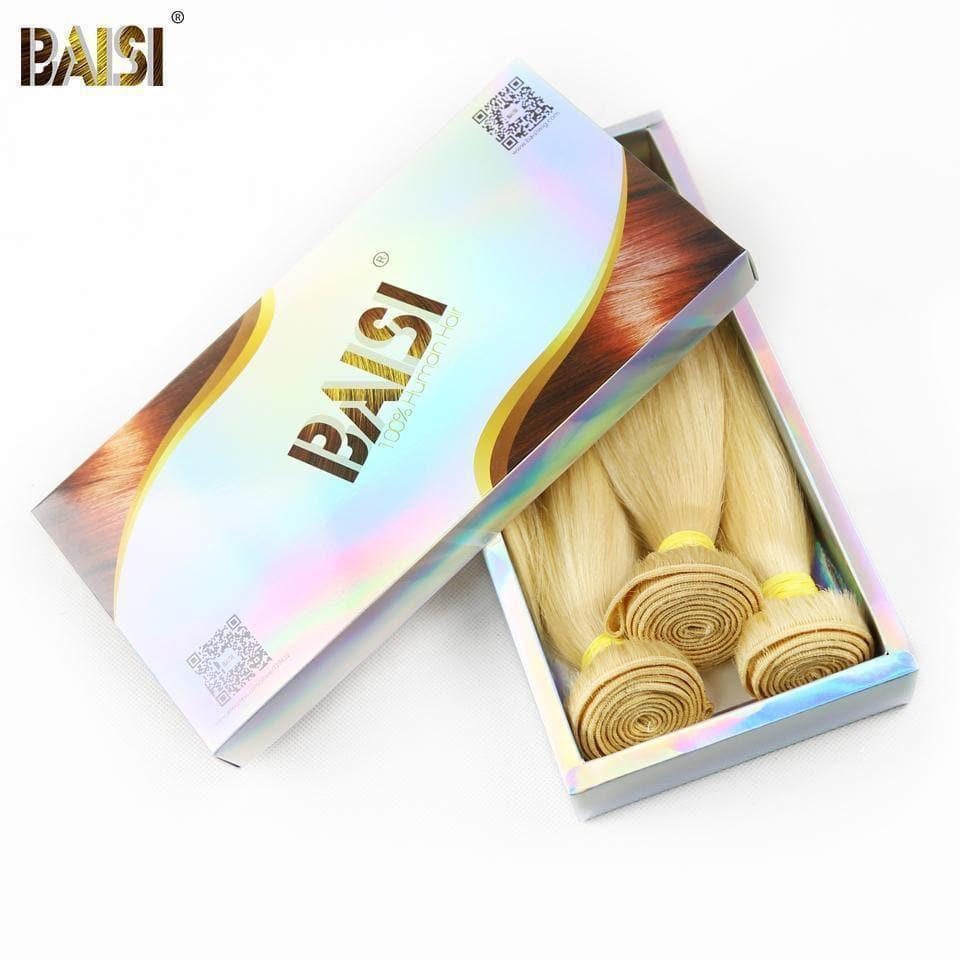 BAISI 10A Bündelgewebe mit Verschluss 100 % eurasisches Menschenhaar, blondes, reines Haar #613