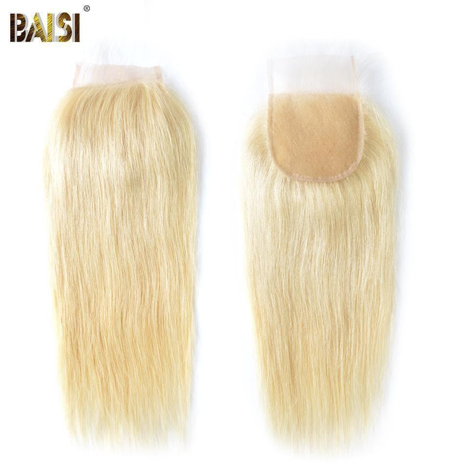 BAISI 10A Bündelgewebe mit Verschluss 100 % eurasisches Menschenhaar, blondes, reines Haar #613