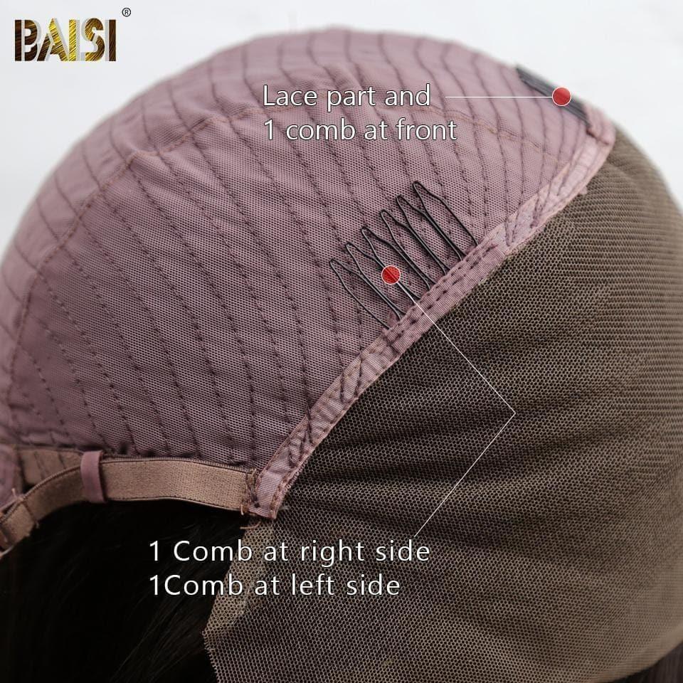 BAISI Collection Poivre et Sel Bob Perruque Lisse Straight 1B/Gris Avec Racine Preplucked