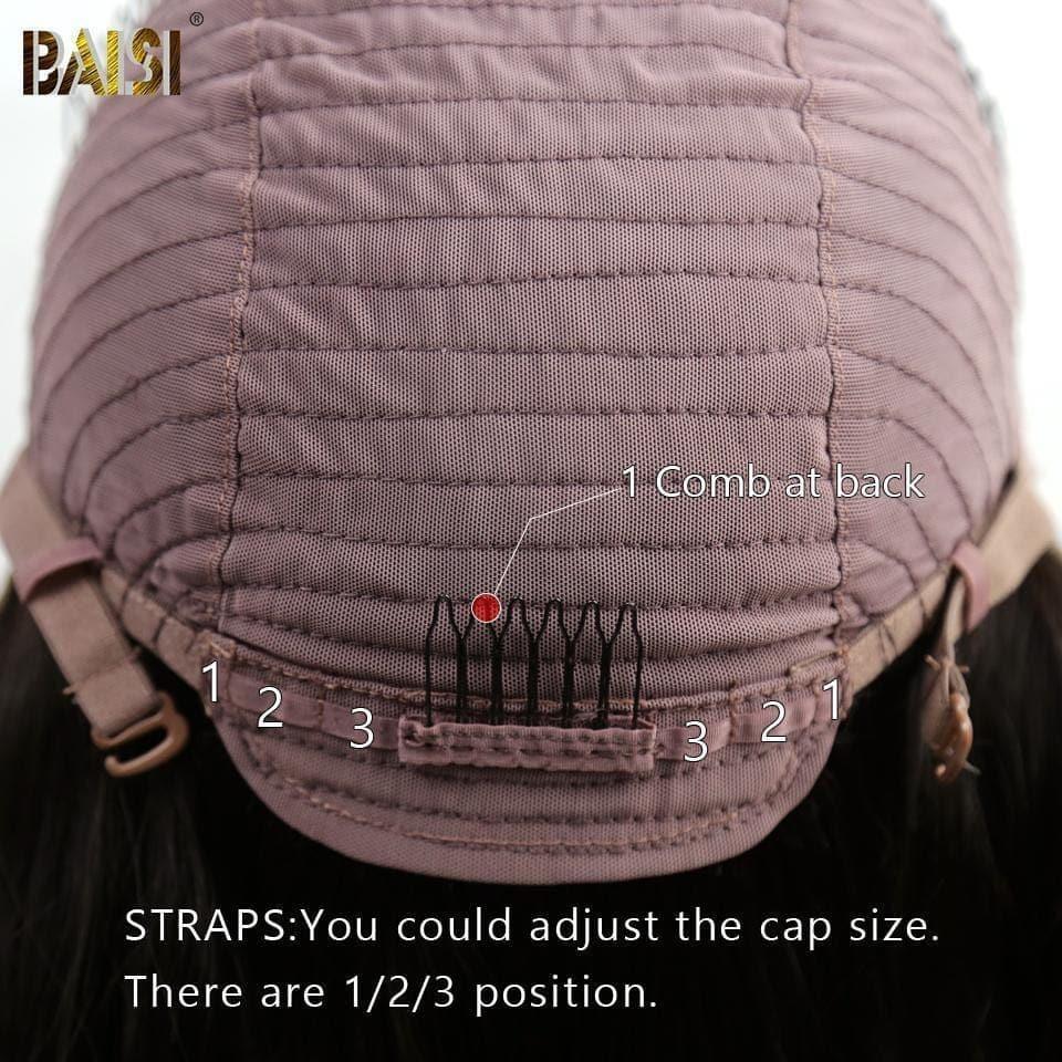 BAISI Collection Poivre et Sel Bob Perruque Lisse Straight 1B/Gris Avec Racine Preplucked