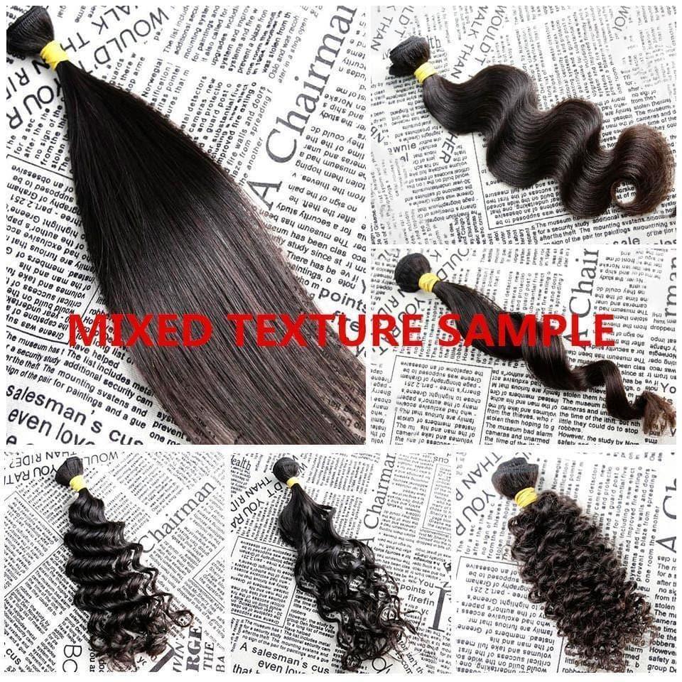 Muestra de cabello BAISI 6 uds en diferentes texturas, 25-30 g/unid en cabello 100% humano de 14 pulgadas, envío gratis