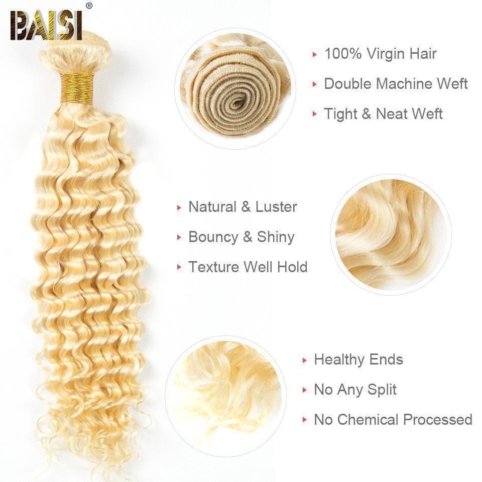 BAISI 12A Weave 613# 100% Human Hair Deep Wave Weave