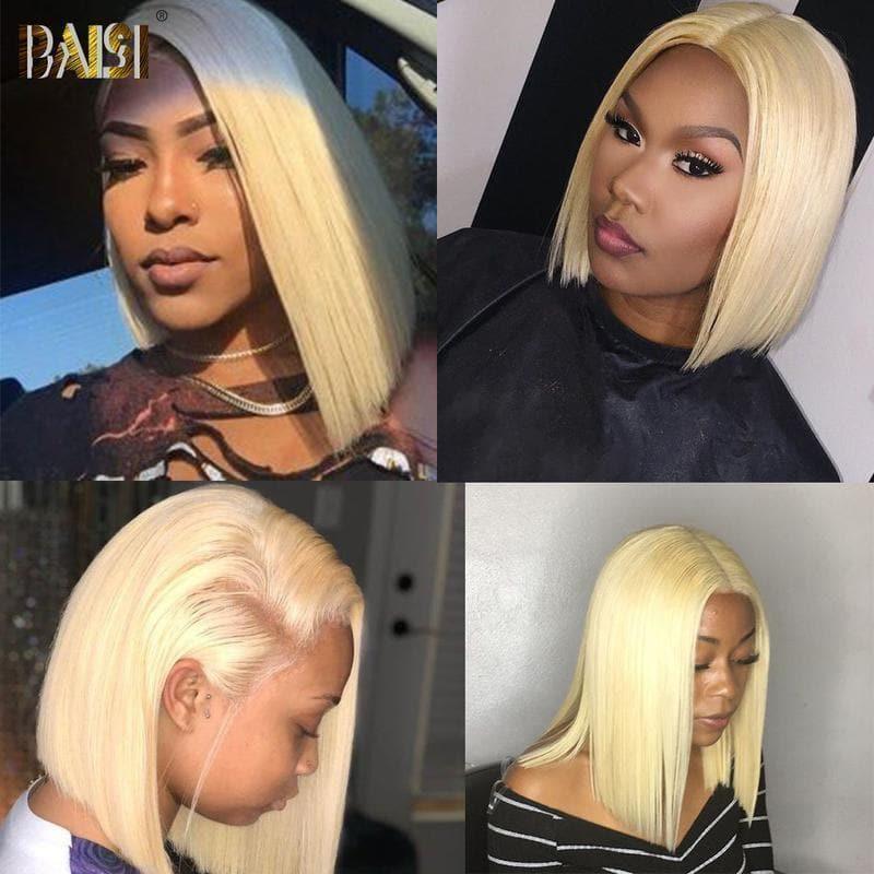 BAISI Bob blonde ou noir Perruque Lisse Straight Bob Lace frontal 16 Pouces 79€ En 100% Cheveux Humains