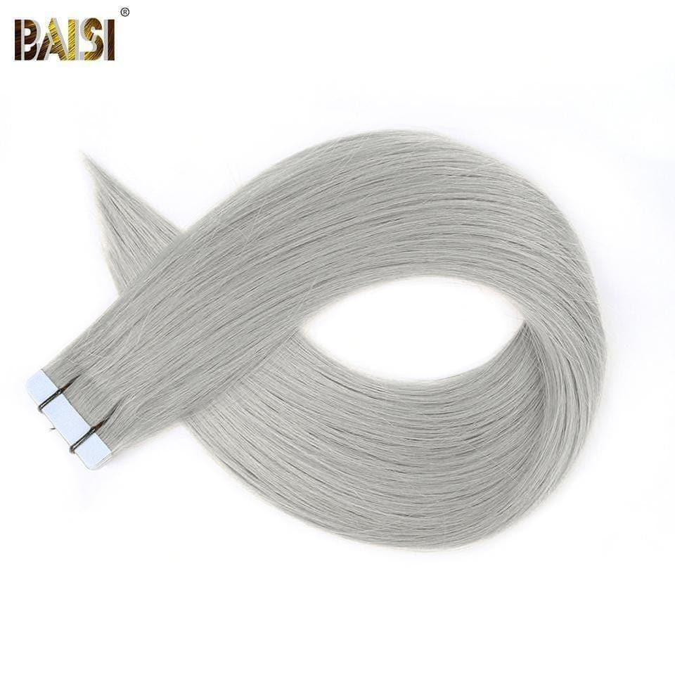 Cinta de pelo liso BAISI, 50 g/lote, 1B/2#/4#/99J#/613#/27#/gris#/Borgoña en cabello 100% humano