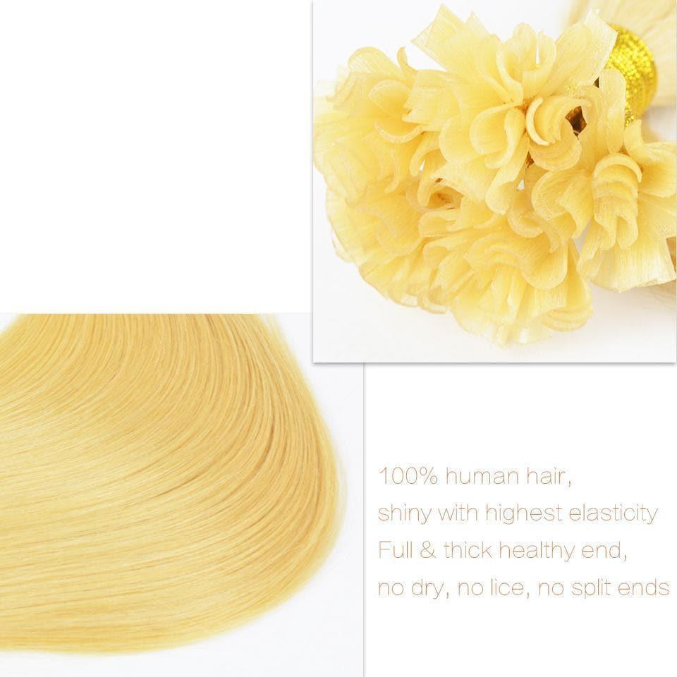 BAISI Straight Smooth U-Tip Hair 100g/lot, Farbe 1B/2#/4#/99J#/613#/27#/Grau# In 100% Echthaar