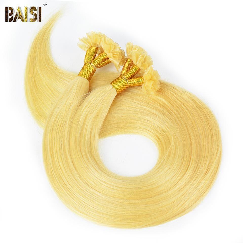 BAISI Straight Smooth U-Tip Hair 100g/lot, Farbe 1B/2#/4#/99J#/613#/27#/Grau# In 100% Echthaar
