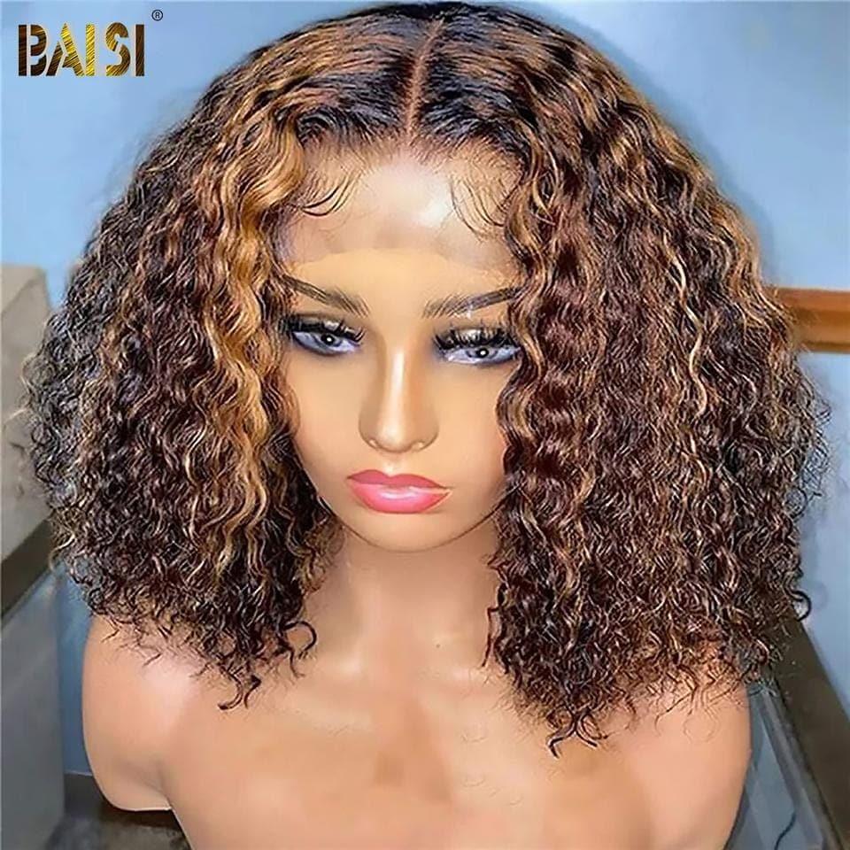 BAISI 4MIX27 Peruca Bob Curta Colorida 10-14 Polegadas