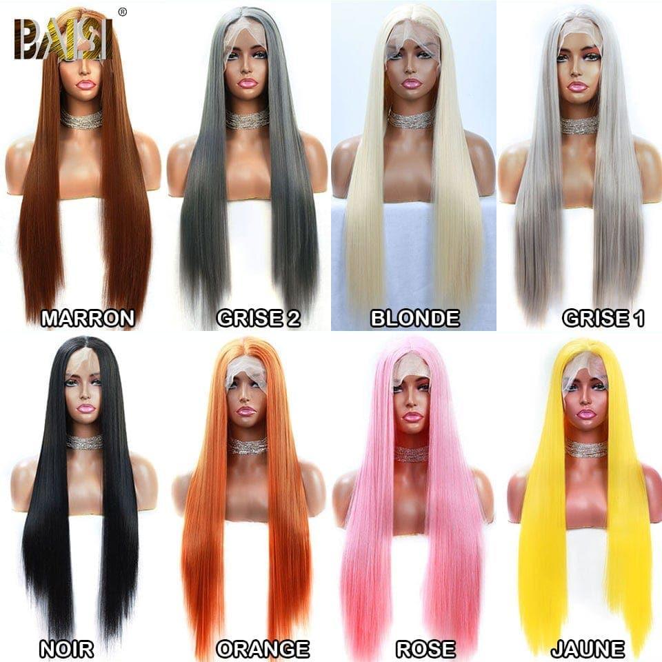 BAISI T Part Lace Long Colored Synthetic Hair Wig