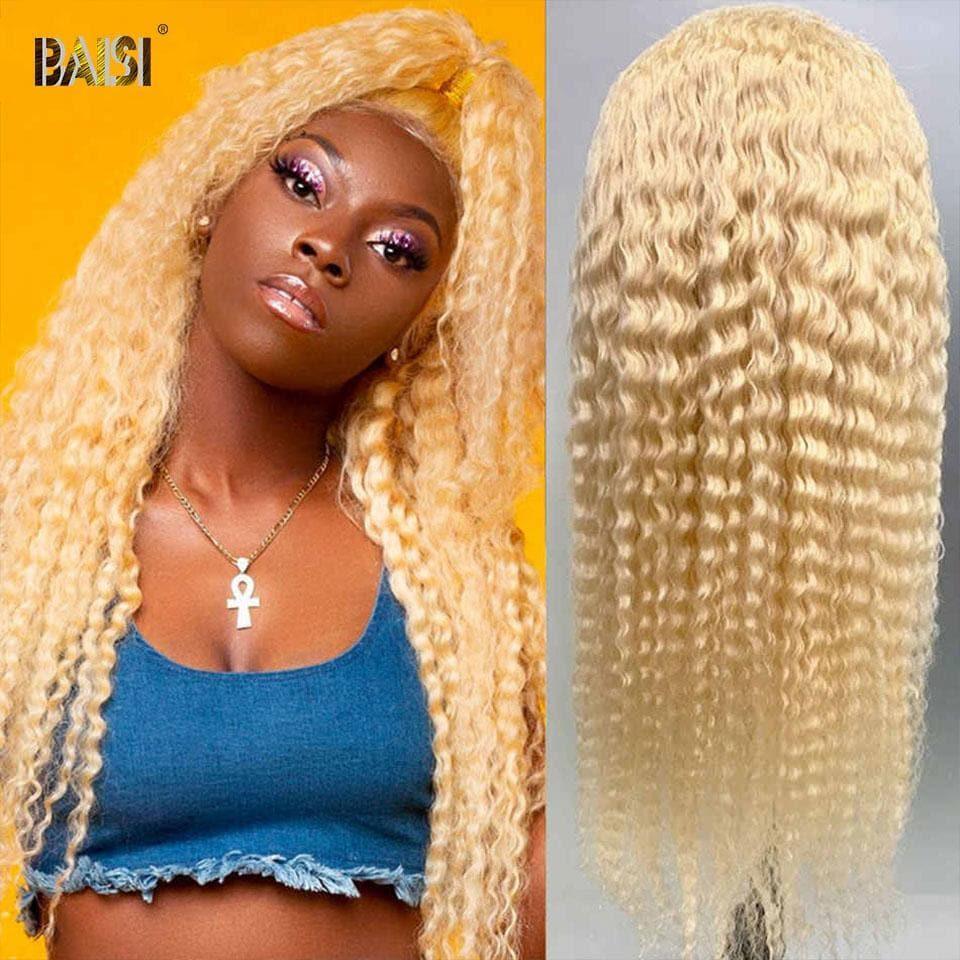BAISI peluca personalizada rubia 613 # peluca rizada de alta calidad de onda profunda, envío gratis