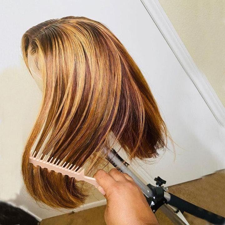 BAISI 4MIX27 Peruca Bob Curta Colorida 10-14 Polegadas