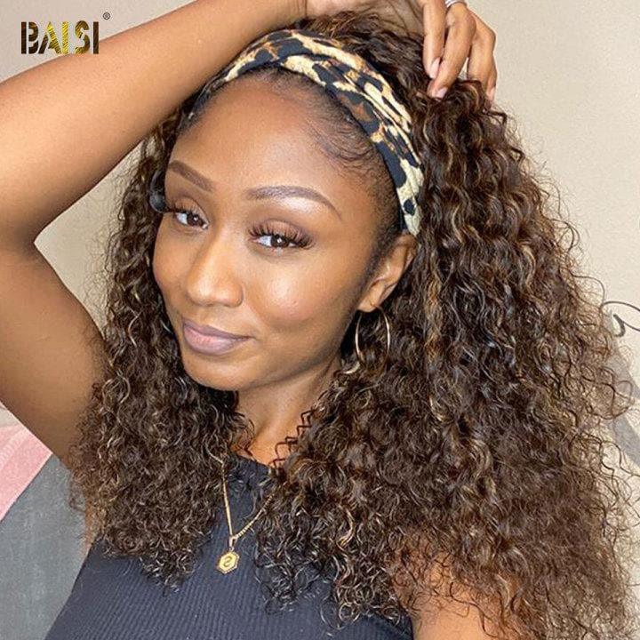 BAISI Acquista almeno 2 parrucche al prezzo di fabbrica fornitore AMINATA #4MIX#33 Parrucca Fascia Riccia Curly Realizzata a Macchina (Nessun Codice Necessario)