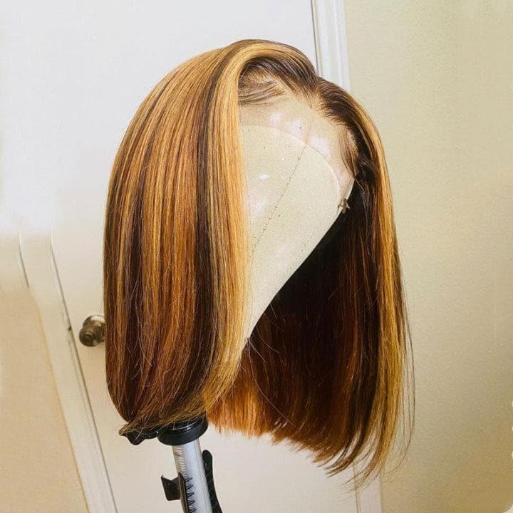 BAISI 4MIX27 Peruca Bob Curta Colorida 10-14 Polegadas