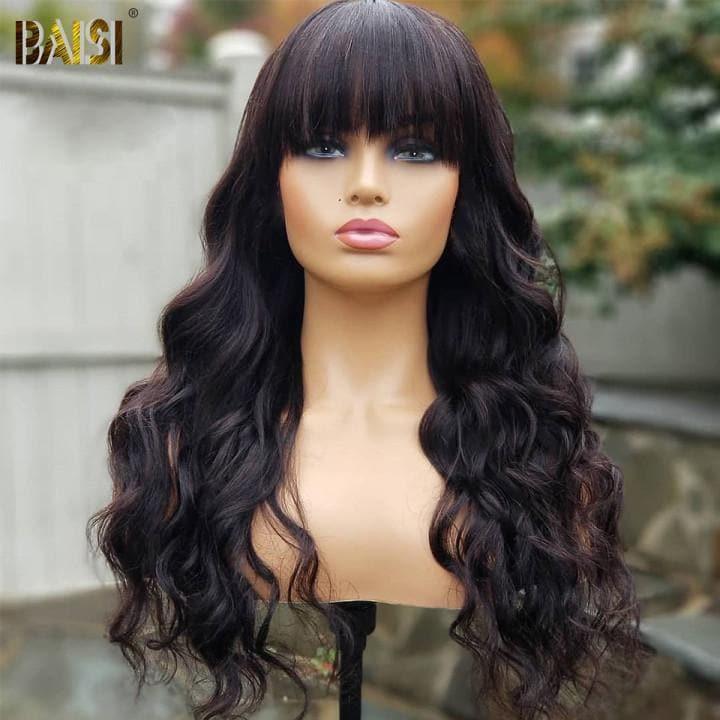 BAISI 4x4 Closure Body Wave Perücke mit Pony 100% Echthaar brasilianisches indisches Haar gute Qualität