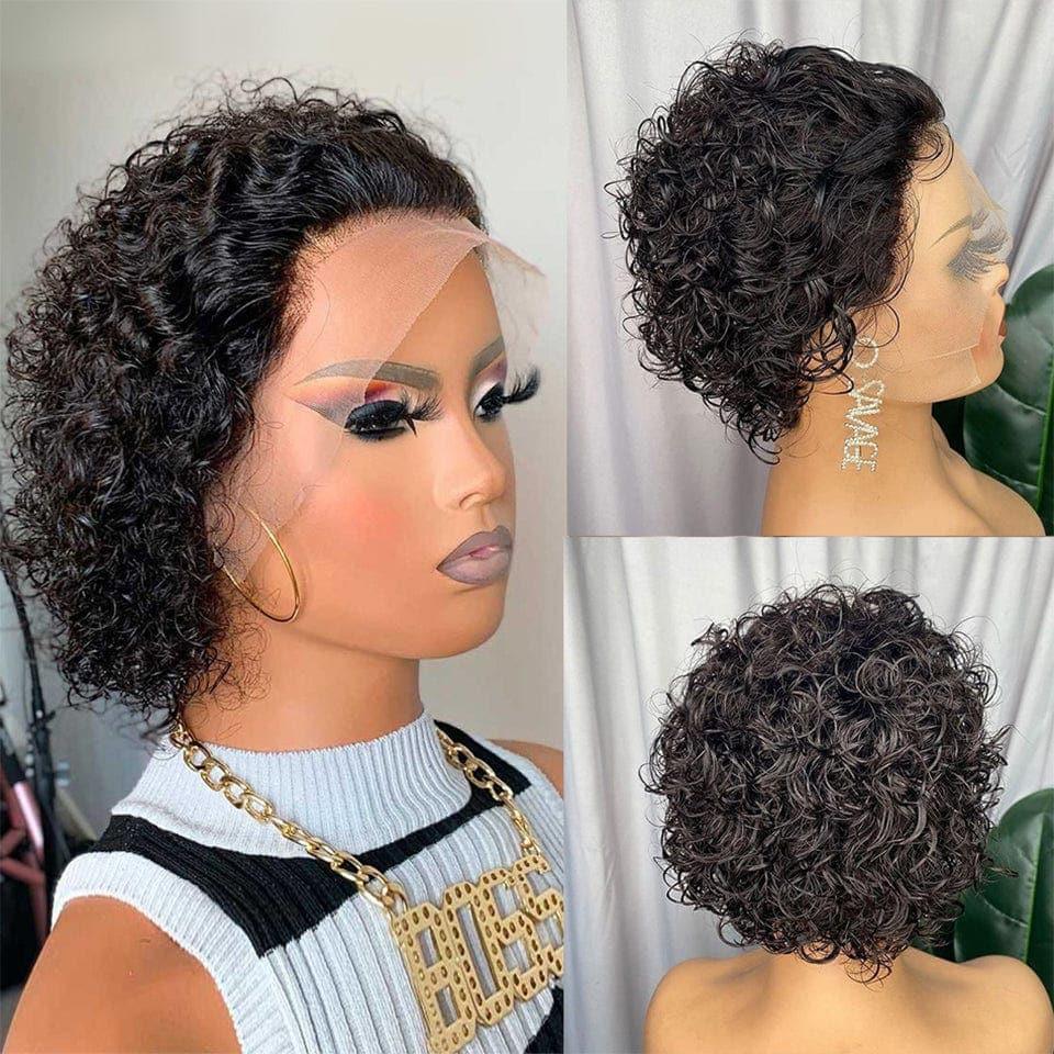 BAISI Achetez 2 perruques minimum au prix d'usine fournisseur OLIVIA 13X4 lace frontal curly en couleur Marron ou NOIR (pas besoins de code)