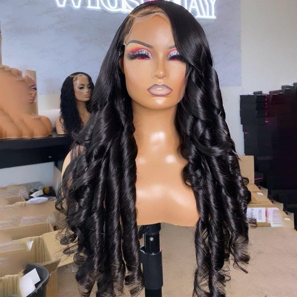 BAISI Achetez 2 perruques minimum au prix d'usine fournisseur Perruque Naturelle En Lace Frontal Loose Wave En 100% Cheveux Humains (Pas Besoin de Code)