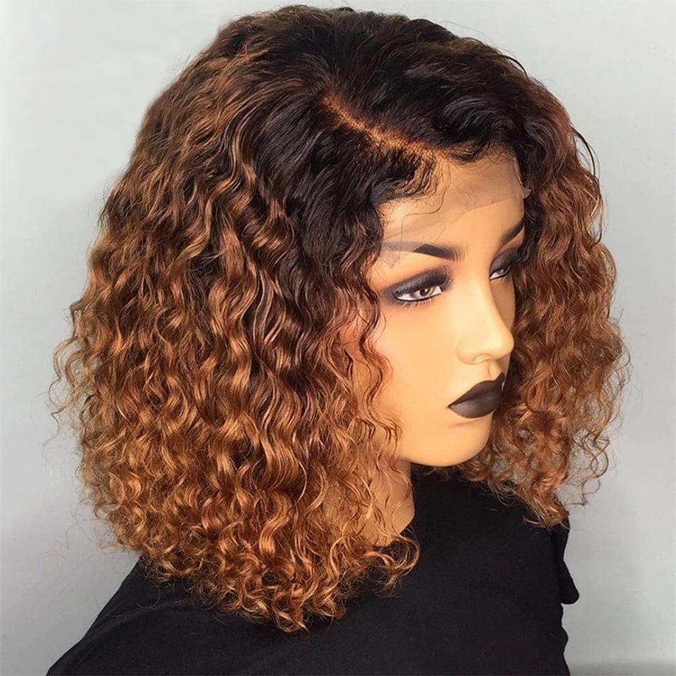 BAISI Achetez 2 perruques minimum au prix d'usine fournisseur pixie perruque sans lace Marron ou T PART LACE PERRUQUE BOUCLÉE CURLY EN 100% CHEVEUX HUMAINS EN 3 COULEURS (Pas Besoin de Code)