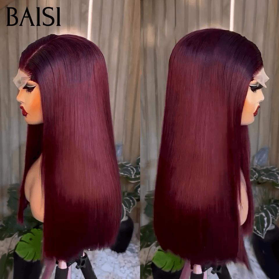 BAISI Luxury Straight Bob 2x6 Lace Wig 100% Vietname Hair in color #4/Grey SDD BONE STRAIGHT In 100% Real Human Hair