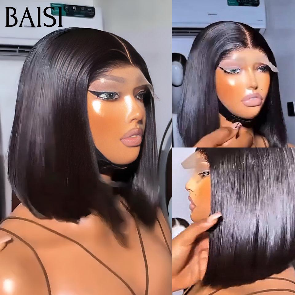 BAISI 13X4 lace Bob Perruque Lisse Straight 4 Couleur 10 pouces ou 2x6 lace SDD BONE STRAIGHT Lisse 10 Pouces 108€  100% Cheveux Humains