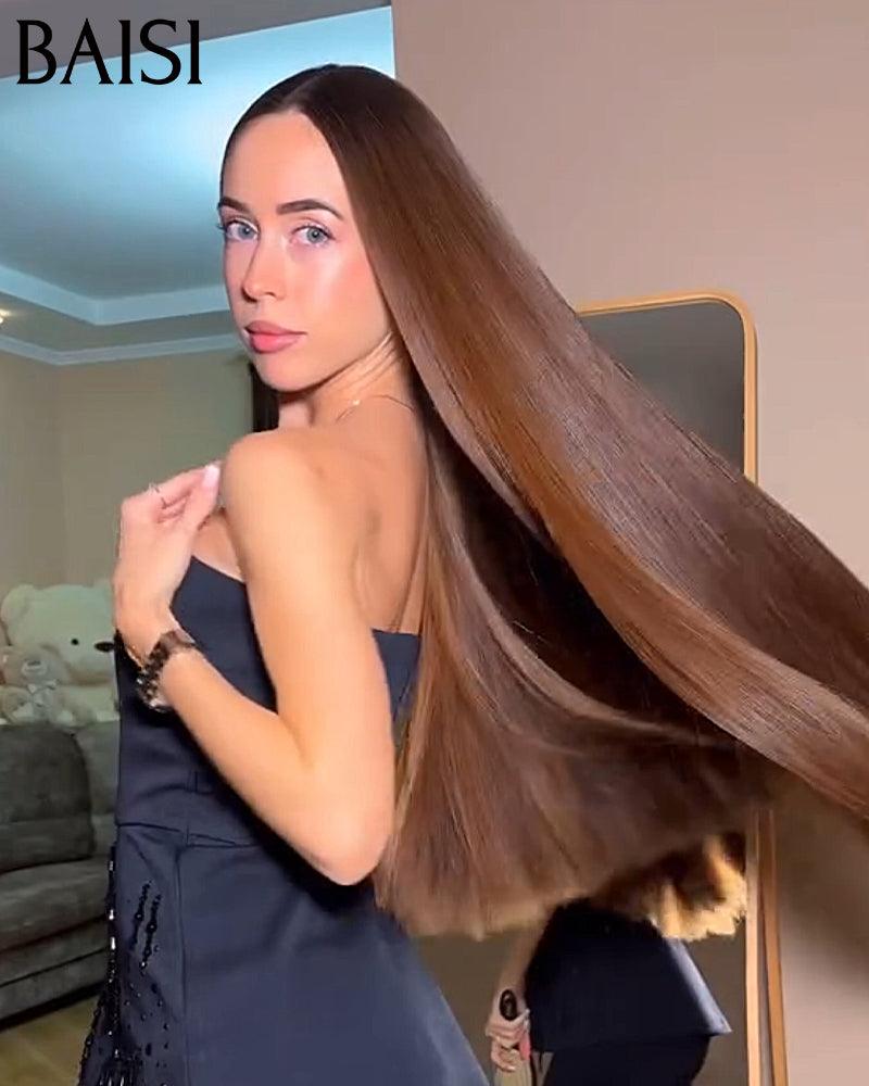 Baisi luxo perucas 2x6 fechamento do laço peruca reta em 100% cabelo humano vietnam cabelo 300% densidade mais de 20 anos de uso b