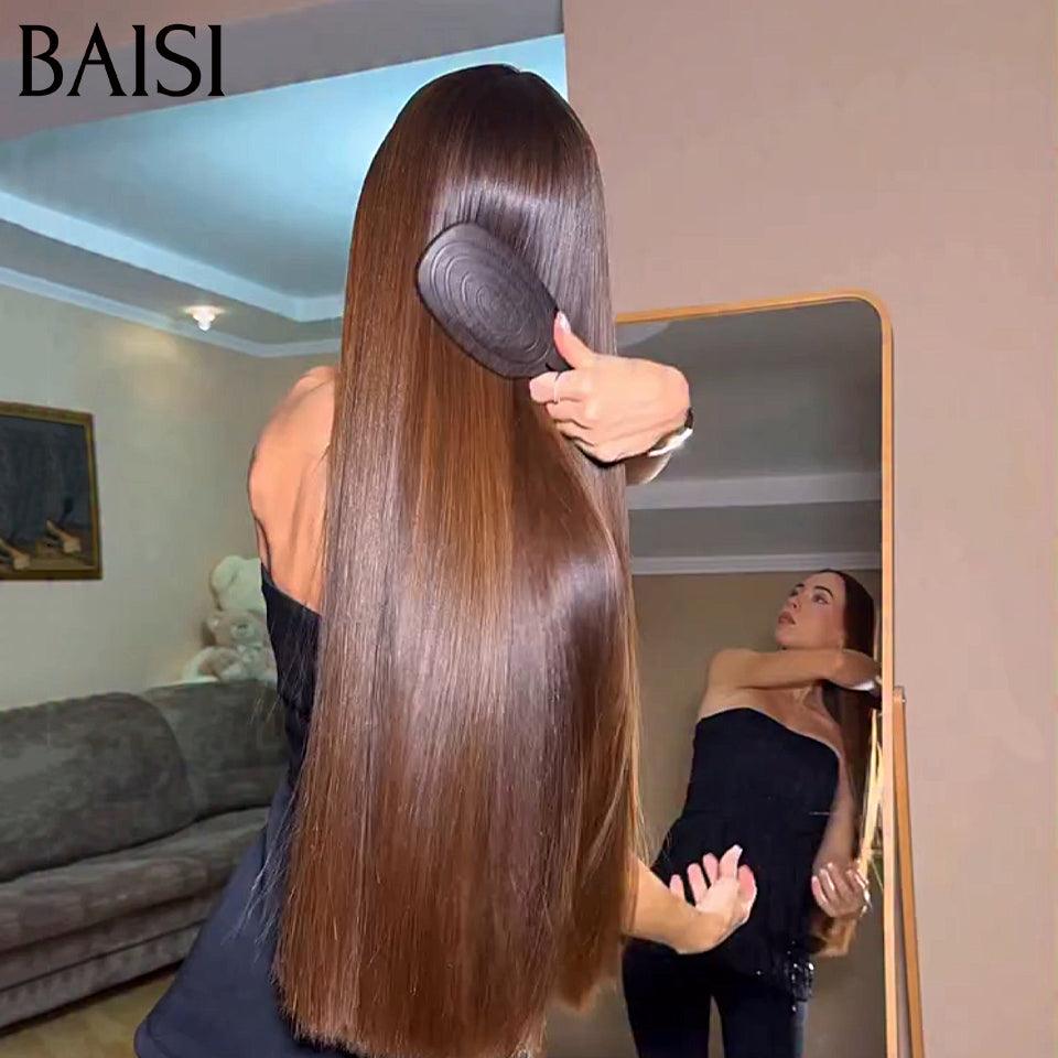 Baisi luxo perucas 2x6 fechamento do laço peruca reta em 100% cabelo humano vietnam cabelo 300% densidade mais de 20 anos de uso b