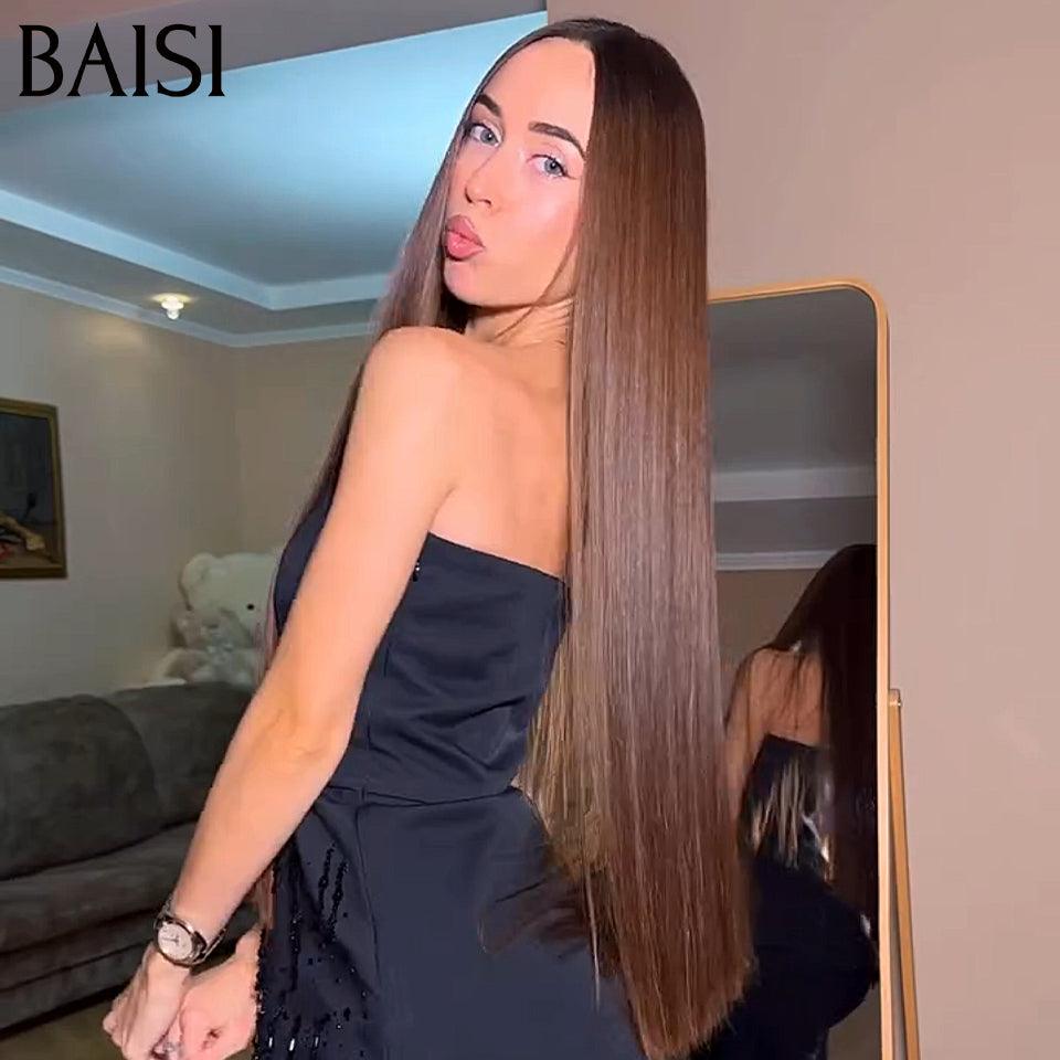 Baisi luxo perucas 2x6 fechamento do laço peruca reta em 100% cabelo humano vietnam cabelo 300% densidade mais de 20 anos de uso b
