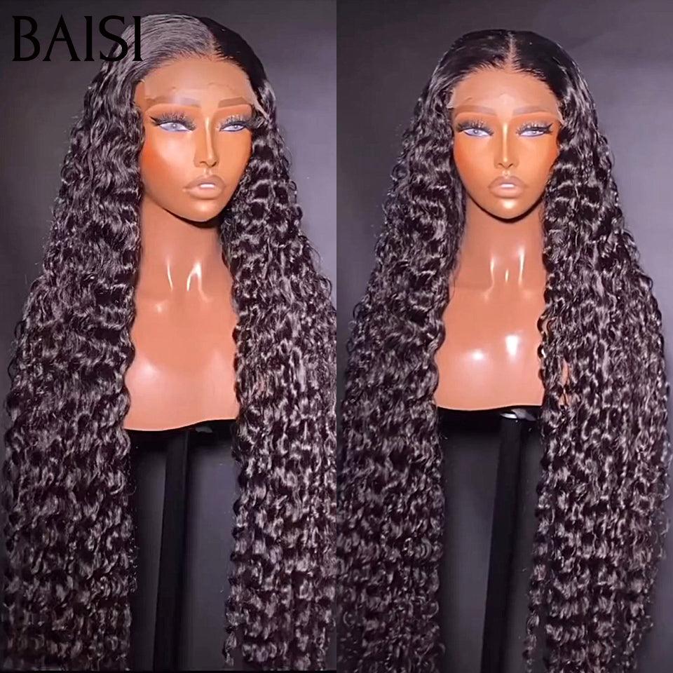BAISI Achetez 2 perruques minimum au prix d'usine fournisseur 4X4 closure perruque trop longue curly wave NOIR en 100% cheveux humains