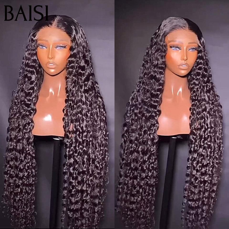 BAISI Achetez 2 perruques minimum au prix d'usine fournisseur 4X4 closure perruque trop longue curly wave NOIR en 100% cheveux humains