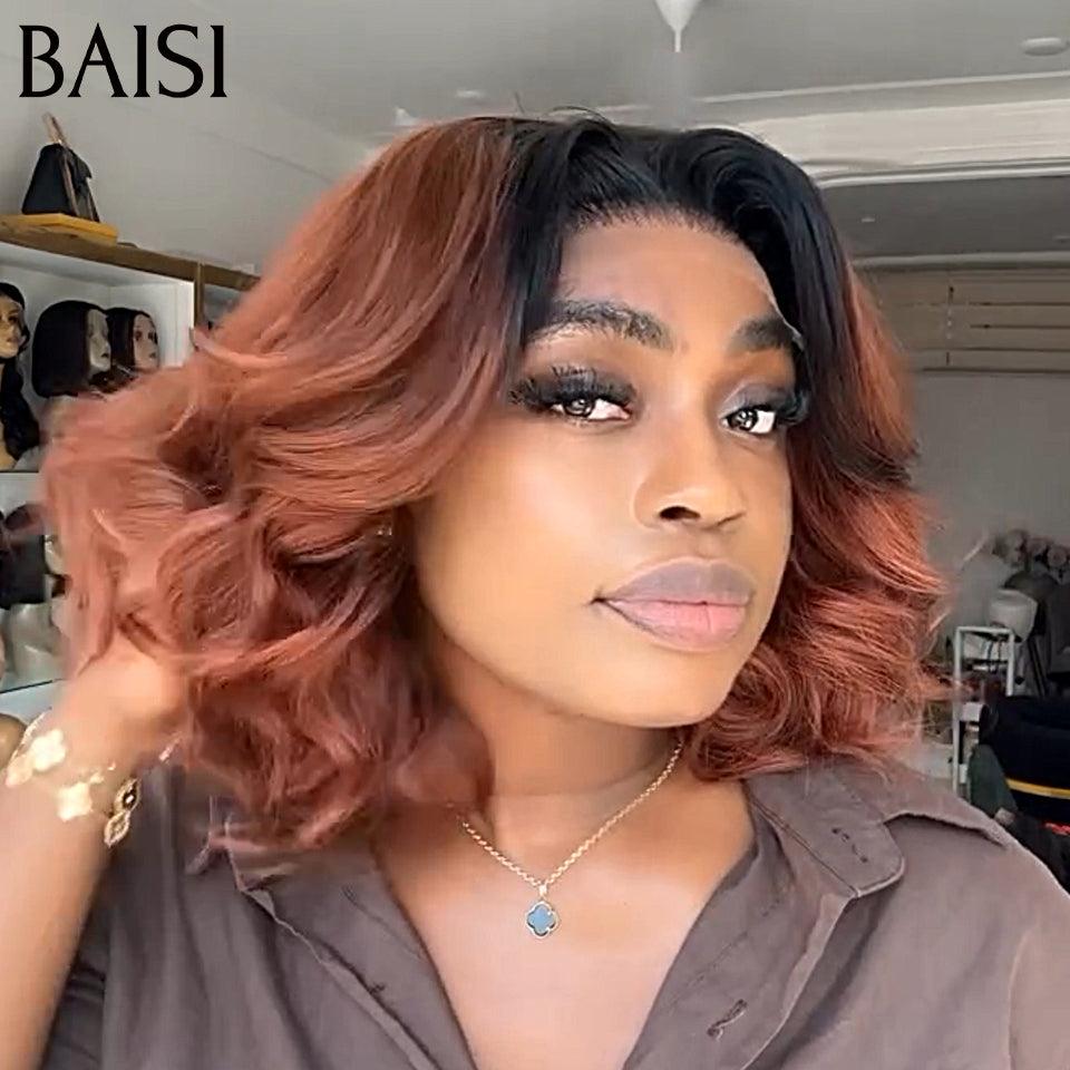 BAISI 13X4 lace Curly Egg Wave Wig Custom Colors 18 Inches 300% Density €198 in 100% Human Hair