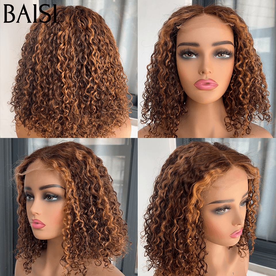 BAISI 2 Wigs WITHOUT glue Body wave and curly wave to resell €275 18 inches in 100% real human hair VIP100