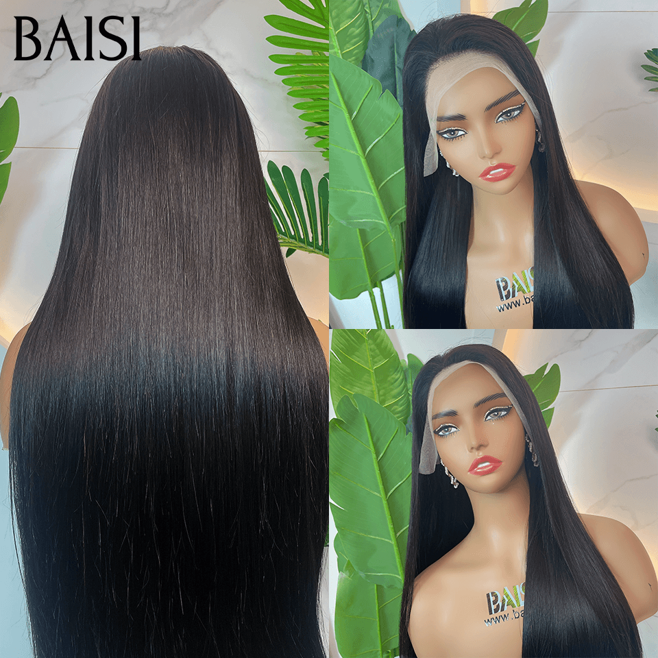 BAISI 13X4 Perucas de Luxo SDD OSSO RETO 100% Vietnã Cabelo Liso A1 Feito por cabelo duplo desenhado fios virgens volume 250% densidade mais de 20 anos de uso