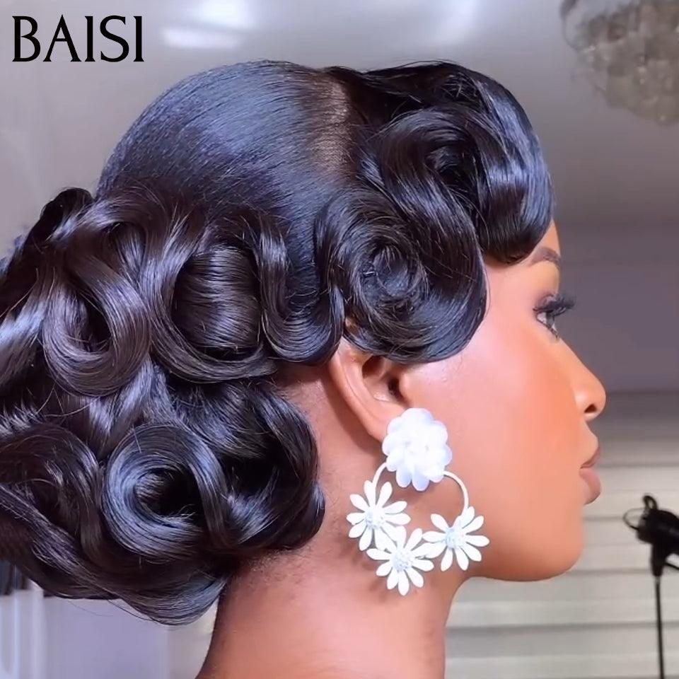 BAISI Coiffure de luxe Angèle Perruques Mariage Prête à porter chignon et personalisation comme sur la vidéo 100% identique avec lace frontale pour mariage ou événement spécial BS120