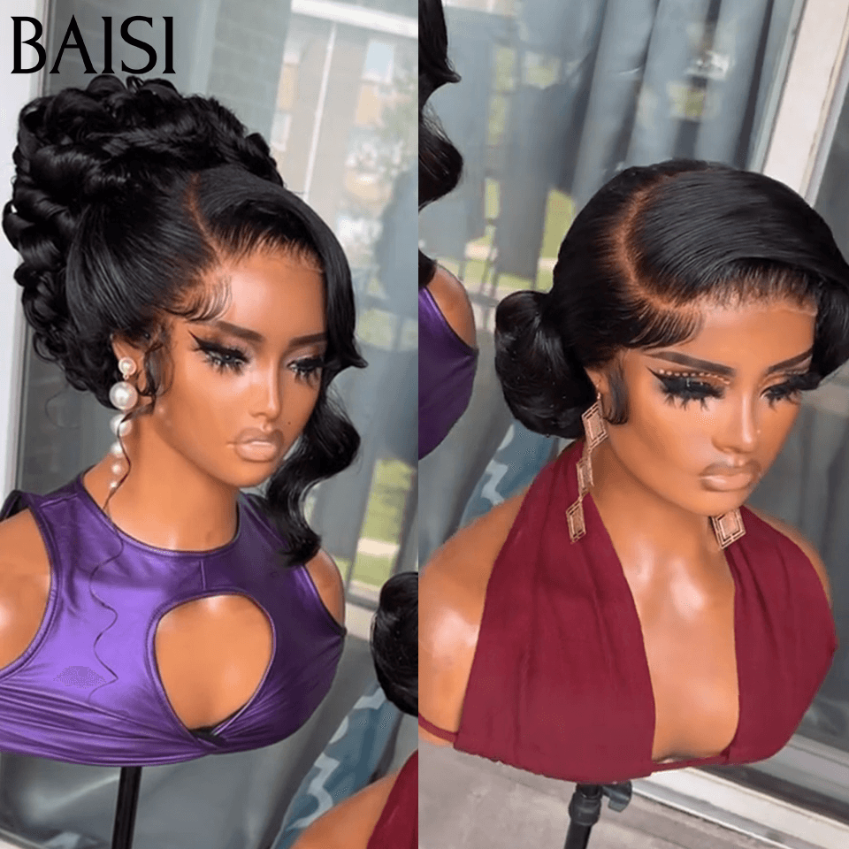 BAISI Coiffure de luxe Tiffany & Bella Perruques Mariage Prête à porter chignon et personalisation comme sur la vidéo 100% identique avec lace frontale pour mariage ou événement spécial BS120