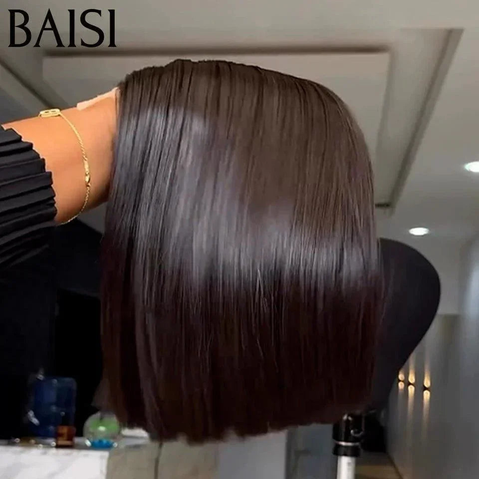 BAISI 15A SDD BONE STRAIGHT 2x6 Peluca recta con cierre de encaje en cabello 100% humano 100% cabello de Vietnam 300% de densidad pre-desplumado