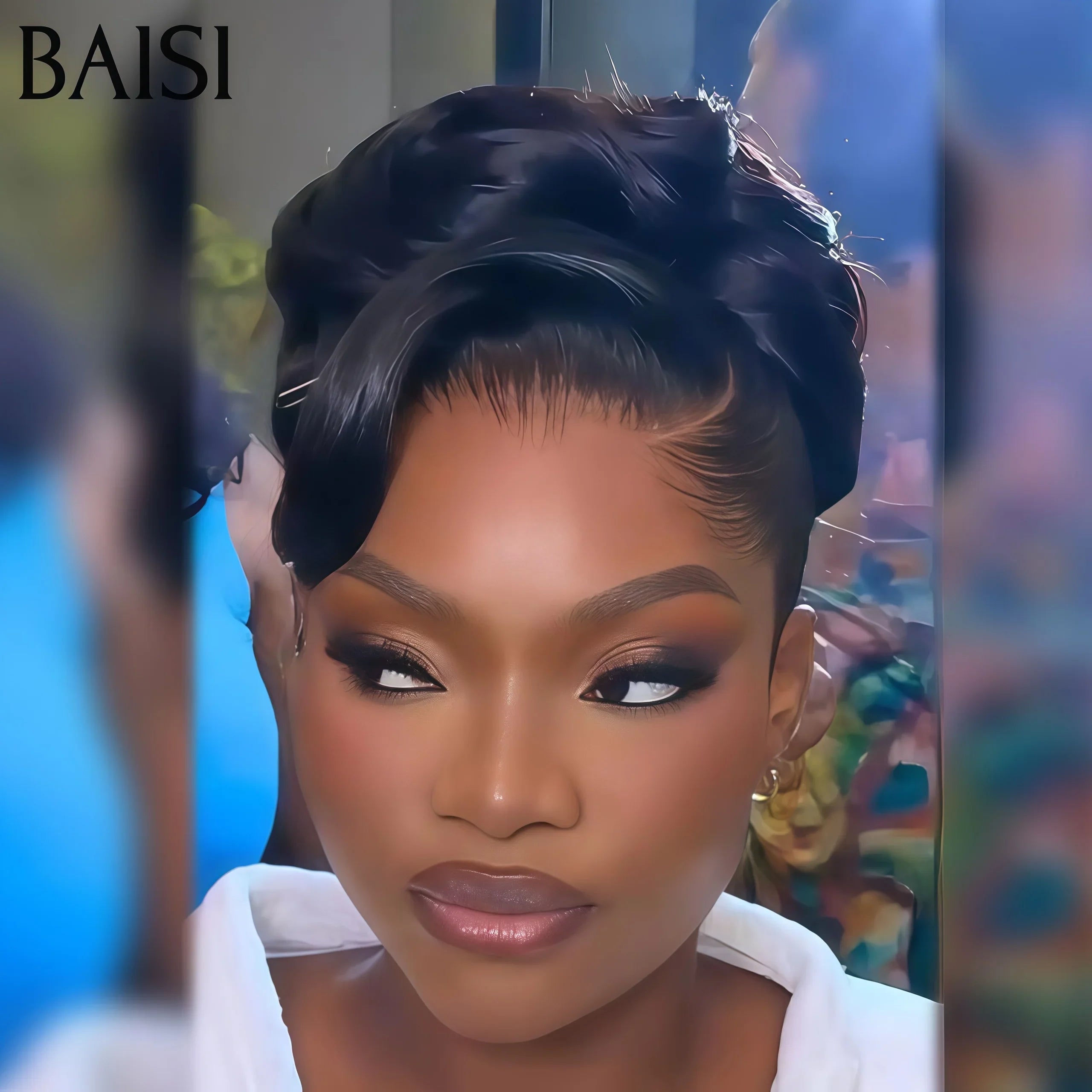 BAISI Coiffure de luxe Mia Perruques Mariage Prête à porter chignon et personalisation comme sur la vidéo 100% identique avec lace frontale événement spécial BS120