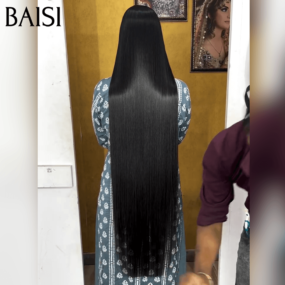 Baisi luxo perucas 2x6 fechamento do laço peruca reta em 100% cabelo humano vietnam cabelo 300% densidade mais de 20 anos de uso