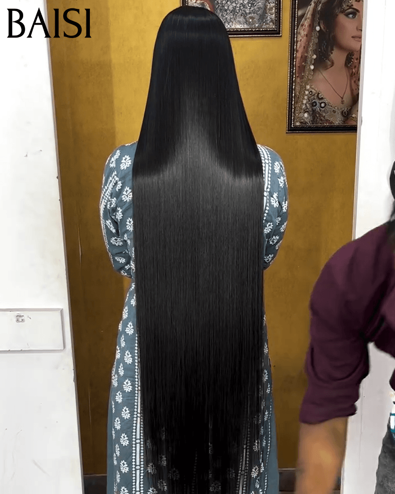 Baisi luxo perucas 2x6 fechamento do laço peruca reta em 100% cabelo humano vietnam cabelo 300% densidade mais de 20 anos de uso