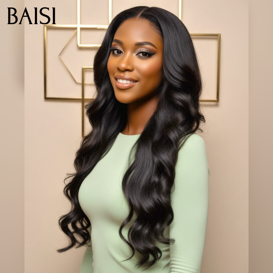 BAISI Achetez 2 perruques  minimum au prix d'usine Perruque Naturelle En Lace Frontal Body wave Cheveux Humains