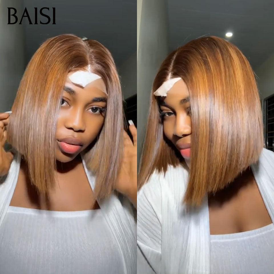 Baisi luxo em linha reta bob 2x6 peruca de renda 100% cabelo vietnamita na cor #4/cinza sdd osso reto em 100% cabelo humano real