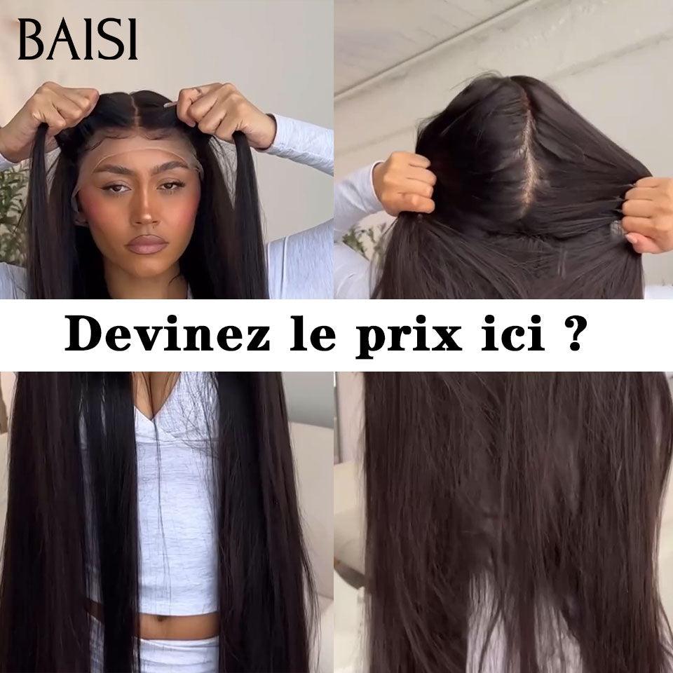 BAISI  Perruque Full Lace 100% Cheveux Naturels Full Lace  Perruque de luxe haute de gamme plus de 10 ans d' utilisation lisse 100% Cheveux Humains