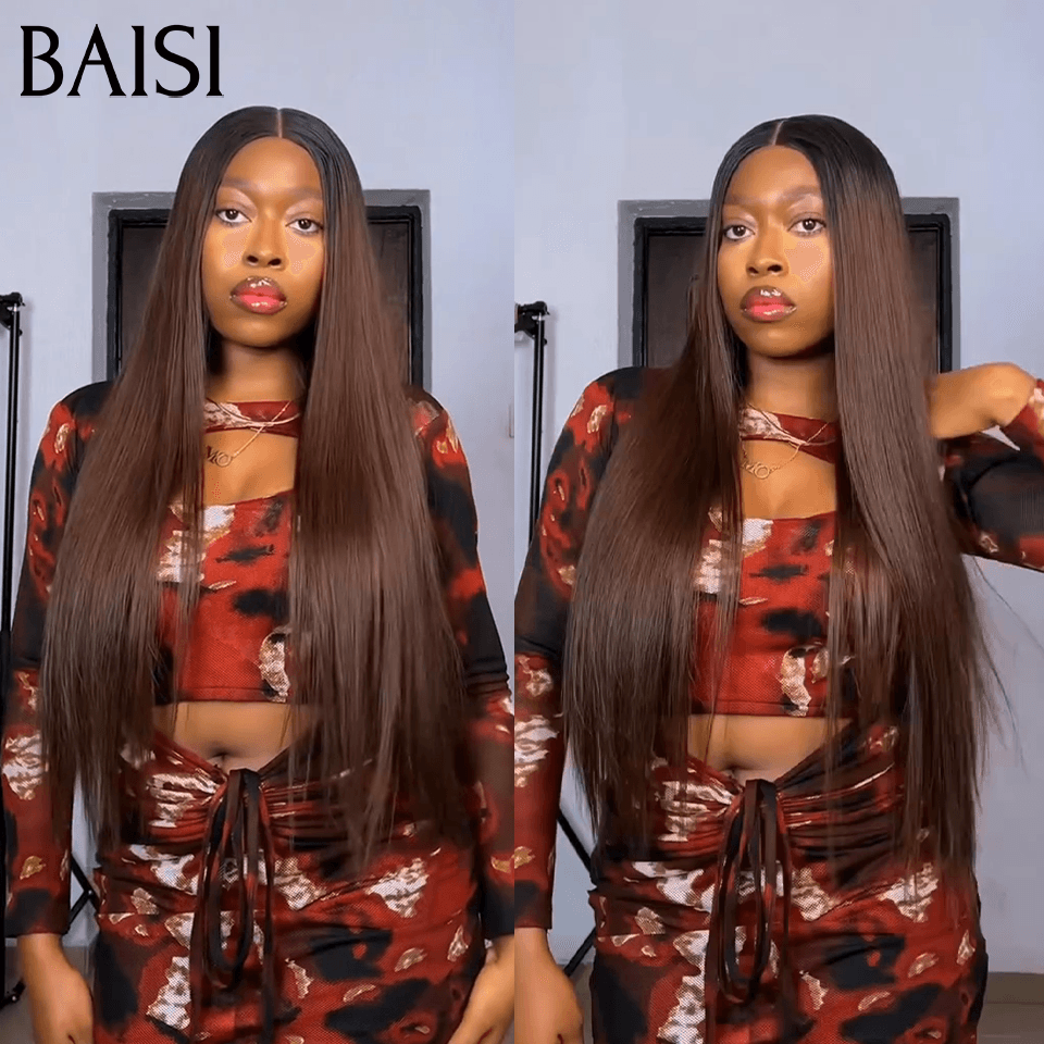 Peruca com fechamento BAISI 4X4 muito longa Onda profunda em cabelo 100% humano