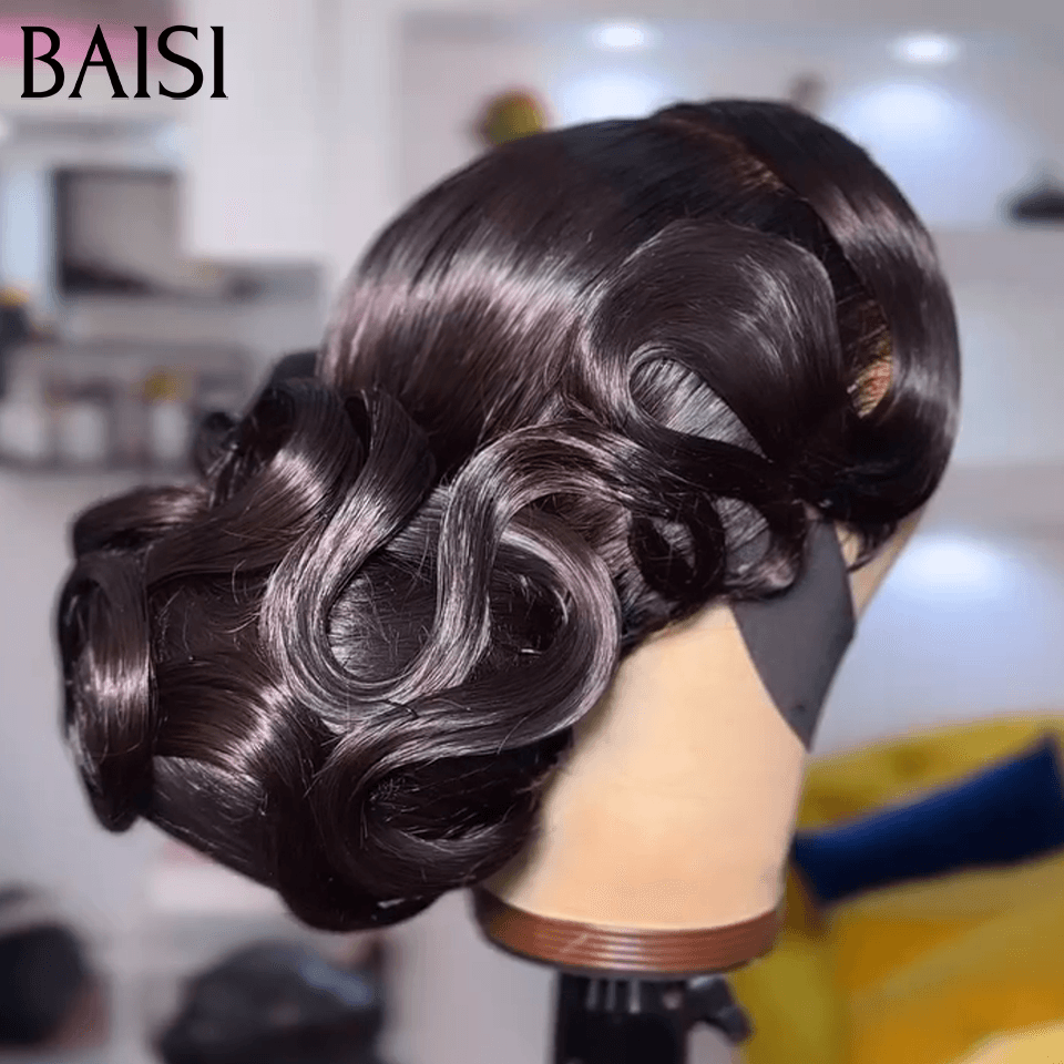 BAISI Coiffure de luxe Linda ou Emma Perruques Mariage Prête à porter chignon et personalisation comme sur la vidéo 100% identique avec lace frontale pour mariage ou événement spécial  BS120