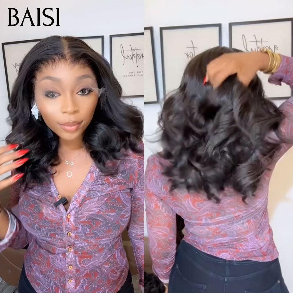 BAISI 13X6 lace  Perruques de Luxe Body Wave 119€ 16 pouces DE luxe 250%densité Fabriquées par les heveux double drawn FR38