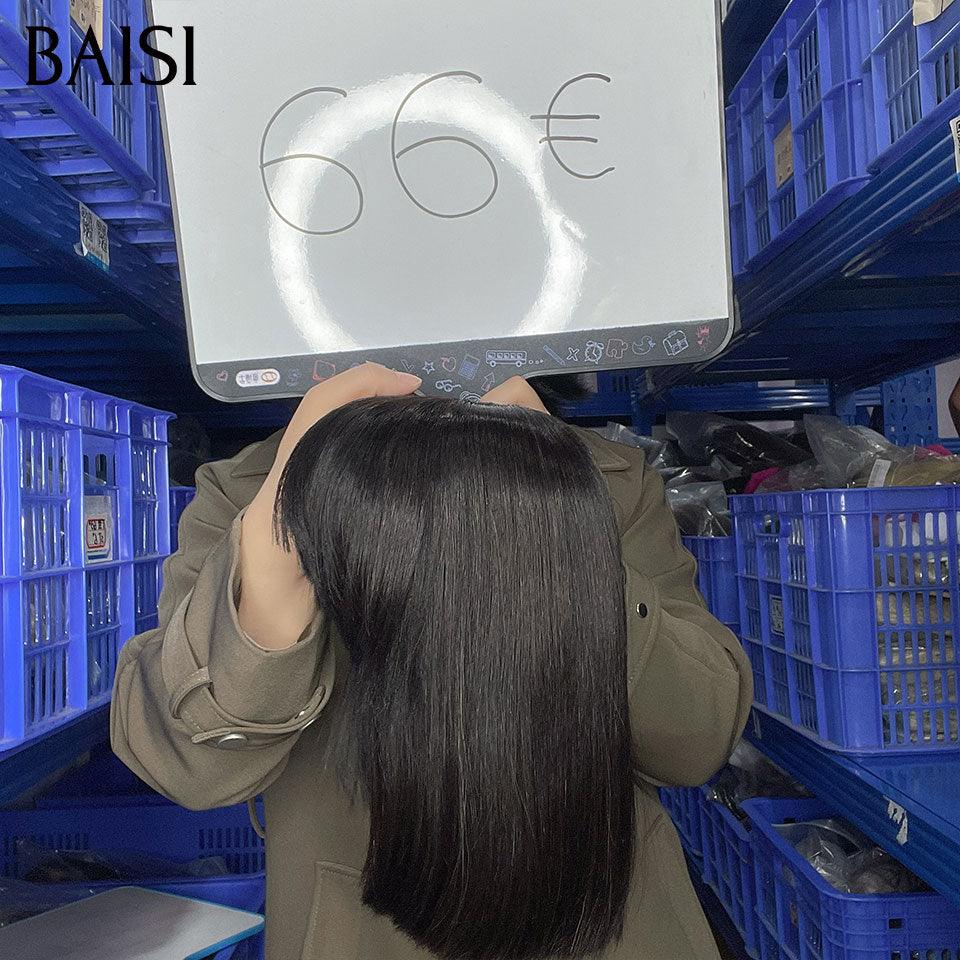 BAISI bob liscio con frangia 8 pollici SDD dritto 66 euro o 7 Parrucche 200€ lotto in promozione vendita saldi In 100% Capelli Umani