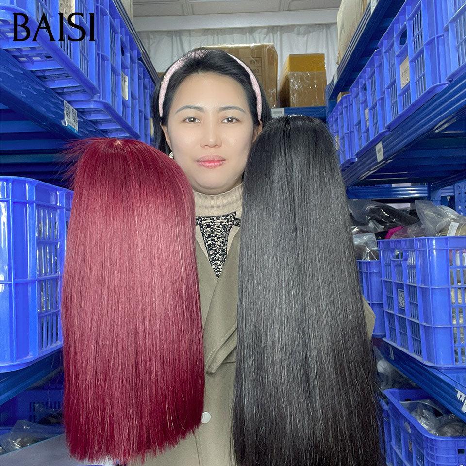 BAISI  4X4 lace Bordeau 69€ 10 Pouces ou NOIR 79€ 12 Pouces Lot de perruque 120€ en 100% cheveux humains de bonne qualité au prix abordable