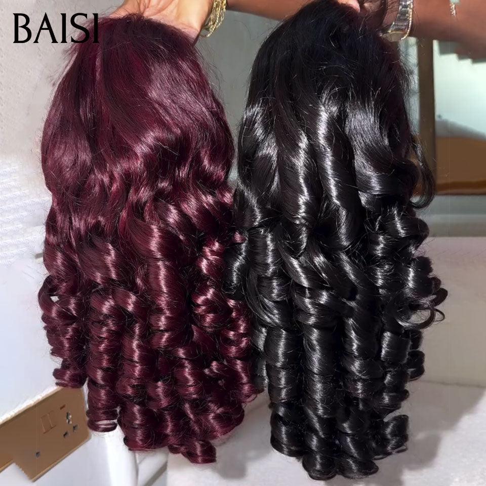 BAISI 13x4 perruque loose wave en couleur Bordeaux 99J# ou NOIR en 100% cheveux humains en cheveux indians brésiliens de bonne qualité