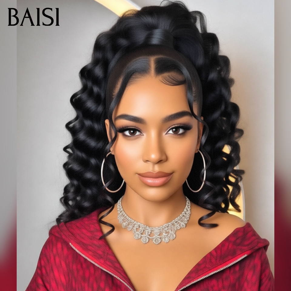 Nouveau produit 13x4 lace frontal Perruque 169€ 22 Pouces 250%densité Naturelle wave avec coiffure tressée natte en 100% Cheveux Humains