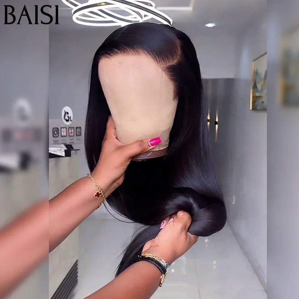 BAISI 15A SDD BONE STRAIGHT 100% Vietnam Hair 13X4 Perruques de Luxe Lisse A1 Fabriquées par les cheveux double drawn mèches vièges volume 250% densité  plus de 20 ans d' utilisations